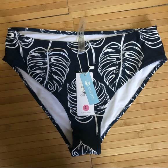 NWT Cupshe Yellow And Leaves Print Bikini - Picture 4 of 7